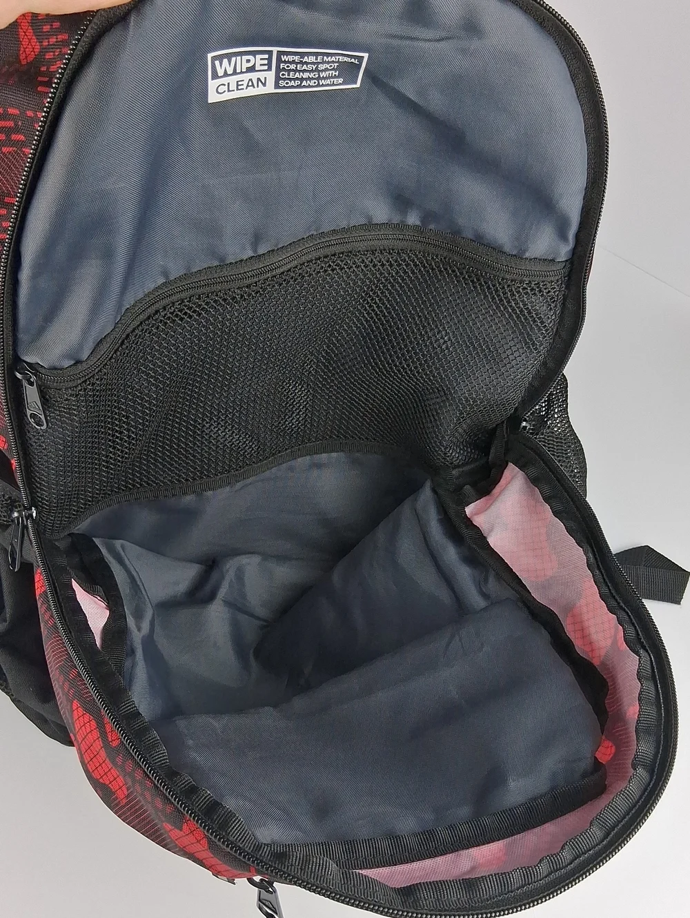 Boys Adidas Backpack Red And Black Camo Pattern Many Compartments Bottle Holder
